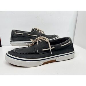 Sperry Top Sider Boat Shoes Men's 12 Gray Canvas STS23586 Casual Lace Up